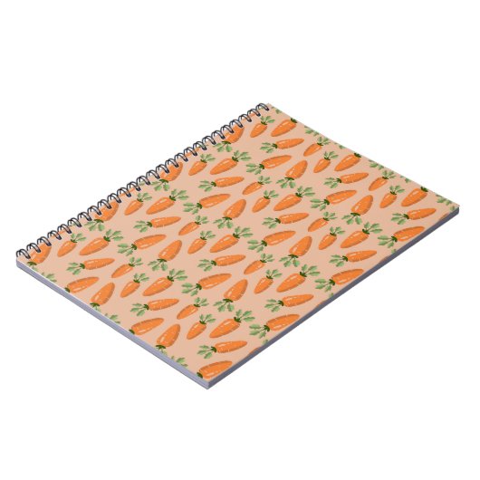 Cute Hand-drawn Carrots Seamless Pattern ノートブック (左側)