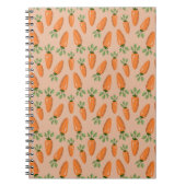 Cute Hand-drawn Carrots Seamless Pattern ノートブック (正面)