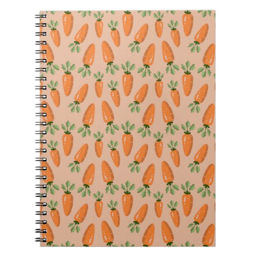 Cute Hand-drawn Carrots Seamless Pattern ノートブック (正面)