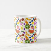 Cute Hand-drawn Doodle Fruits Seamless Pattern コーヒーマグカップ (正面右)