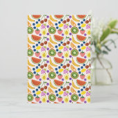 Cute Hand-drawn Doodle Fruits Seamless Pattern 招待状 (スタンド正面)