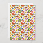 Cute Hand-drawn Doodle Fruits Seamless Pattern 招待状 (正面/裏面)