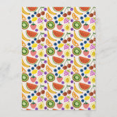 Cute Hand-drawn Doodle Fruits Seamless Pattern 招待状 (正面)
