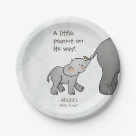  Cute Hand Drawn Elephant Little Peanut BabyShower ペーパープレート