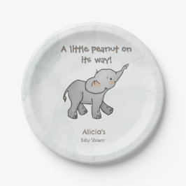  Cute Hand Drawn Elephant Little Peanut BabyShower ペーパープレート