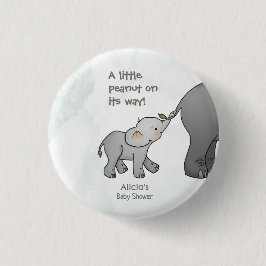  Cute Hand Drawn Elephant Little Peanut BabyShower 缶バッジ