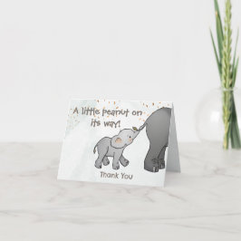 Cute Hand Drawn Elephant Little Peanut Thank You サンキューカード