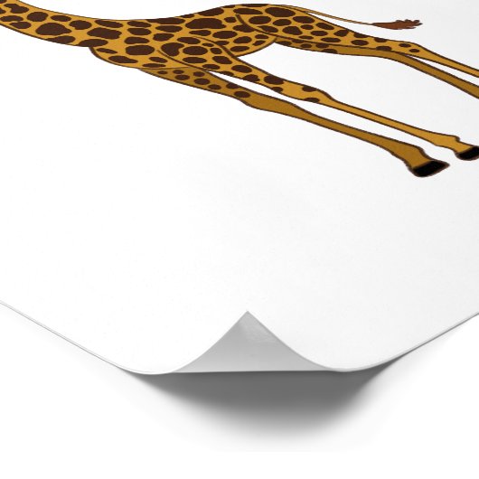 Cute Hand-Drawn Giraffe Nursery Art ポスター (角)