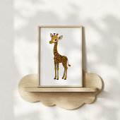 Cute Hand-Drawn Giraffe Nursery Art ポスター