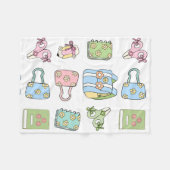 Cute hand drawn illustrations for kids Nursery フリースブランケット (正面(横))