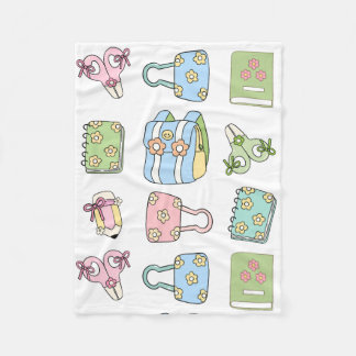 Cute hand drawn illustrations for kids Nursery フリースブランケット