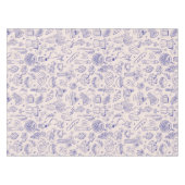 Cute Hand Drawn Italian Food and Flowers テーブルクロス (正面(横))