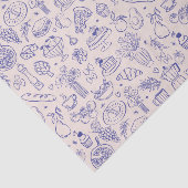 Cute Hand Drawn Italian Food and Flowers Kitchen 薄葉紙 (詳細)