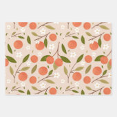 Cute Hand-drawn Orange Blossom Seamless Pattern ラッピングペーパーシート (正面2)
