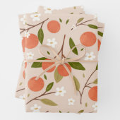 Cute Hand-drawn Orange Blossom Seamless Pattern ラッピングペーパーシート (インサイチュ)