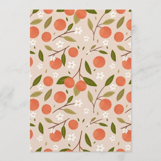 Cute Hand-drawn Orange Blossom Seamless Pattern 招待状 (正面)