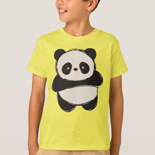 Cute Hand-Drawn Panda Bear - Adorable Kawaii  Tシャツ (正面)