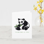 Cute hand drawn - PANDA Bear - Wild Animals-Nature カード (黄色い花)