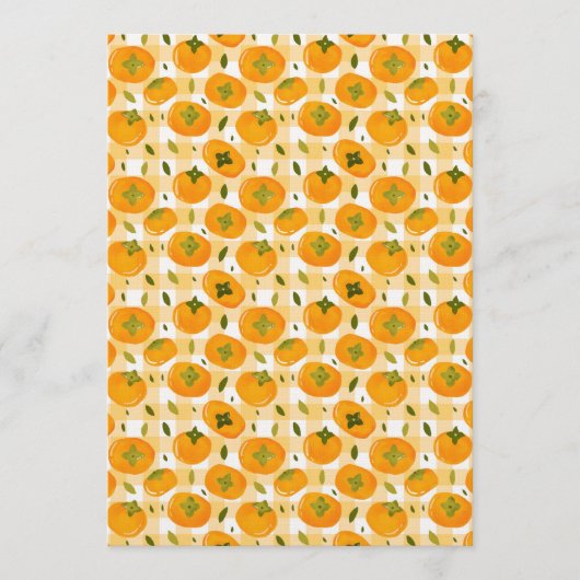 Cute Hand-Drawn Persimmons Seamless Pattern 招待状 (正面)
