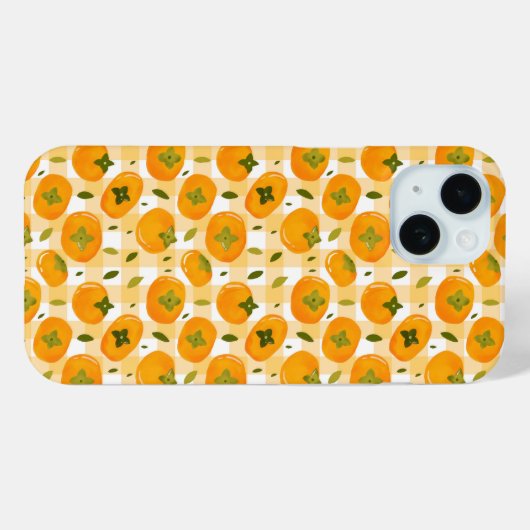 Cute Hand-Drawn Persimmons Seamless Pattern Case-Mate iPhoneケース (裏面 (横))