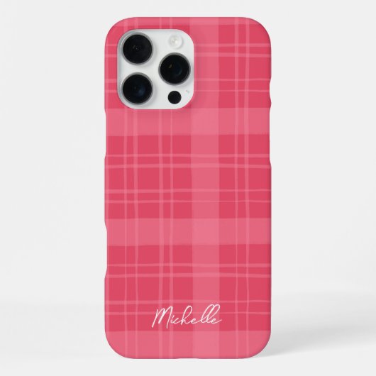 Cute Hand-Drawn Red Plaid  iPhoneケース (裏面)