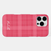 Cute Hand-Drawn Red Plaid  iPhoneケース (裏面横)