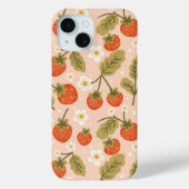 Cute Hand-drawn Red Strawberry Seamless Pattern Case-Mate iPhoneケース (裏面)
