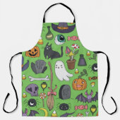 Cute hand drawn seamless patterns with cute hand d エプロン (正面)