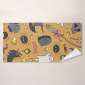 Cute hand drawn seamless patterns with cute hand d バスタオル (バスタオル)