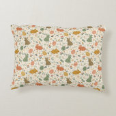 Cute Hand Drawn Spring Bunnies Accent Pillow アクセントクッション (裏面)