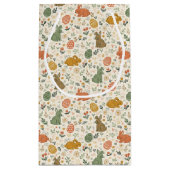 Cute Hand Drawn Spring Bunnies Gift Bag スモールペーパーバッグ (裏面)