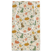 Cute Hand Drawn Spring Bunnies Gift Bag スモールペーパーバッグ (正面)