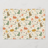 Cute Hand Drawn Spring Bunnies Invitation 招待状 (正面)