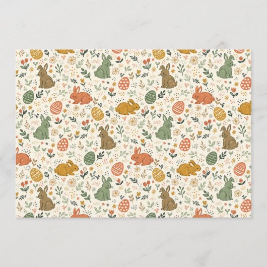 Cute Hand Drawn Spring Bunnies Invitation 招待状 (正面)