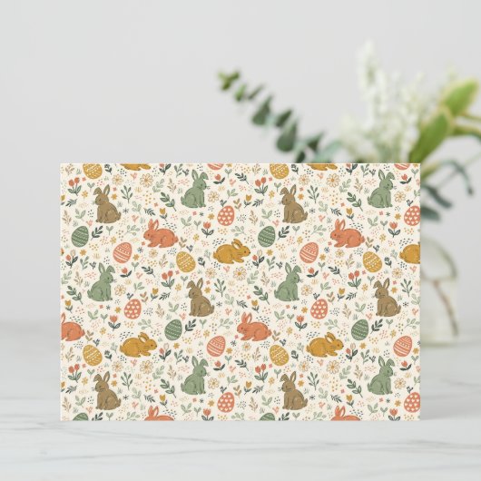 Cute Hand Drawn Spring Bunnies Invitation 招待状 (スタンド正面)