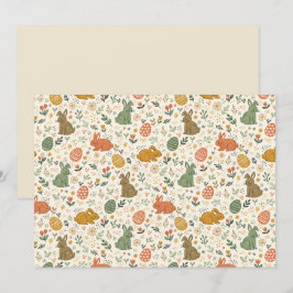 Cute Hand Drawn Spring Bunnies Invitation 招待状