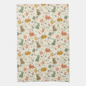 Cute Hand Drawn Spring Bunnies Kitchen Towel キッチンタオル (縦)