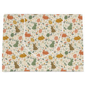 Cute Hand Drawn Spring Bunnies Large Gift Bag ラージペーパーバッグ (正面)