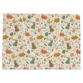 Cute Hand Drawn Spring Bunnies Large Gift Bag ラージペーパーバッグ (裏面)