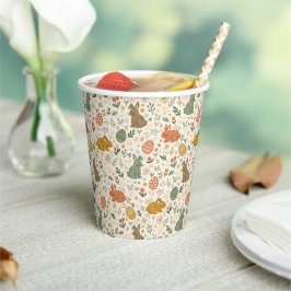 Cute Hand Drawn Spring Bunnies Paper Cups 紙コップ