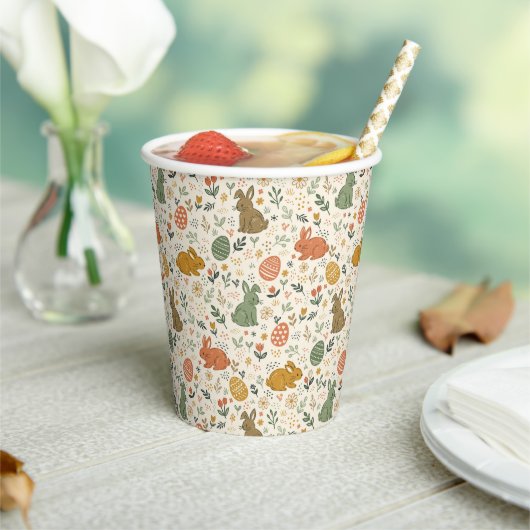 Cute Hand Drawn Spring Bunnies Paper Cups 紙コップ (インサイチュ)