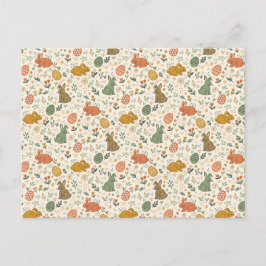 Cute Hand Drawn Spring Bunnies Postcard シーズンポストカード