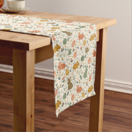 Cute Hand Drawn Spring Bunnies Table Runner ミディアムテーブルランナー