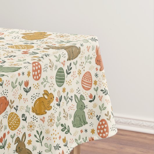 Cute Hand Drawn Spring Bunnies Tablecloth テーブルクロス (インサイチュ)