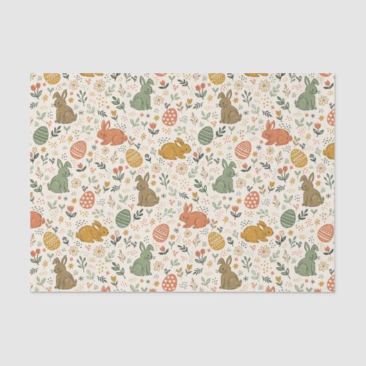 Cute Hand Drawn Spring Bunnies Tissue Paper 薄葉紙 (正面)