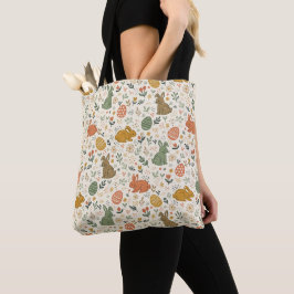 Cute Hand Drawn Spring Bunnies Tote Bag トートバッグ