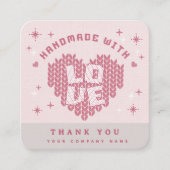 Cute Handmade With Love Crochet Yarn Thank you スクエア名刺 (正面)