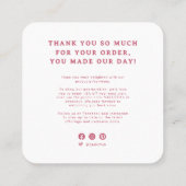 Cute Handmade With Love Crochet Yarn Thank you スクエア名刺 (裏面)