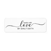 Cute Handmade With Love Small Business or Craft ラベル (正面)