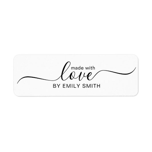 Cute Handmade With Love Small Business or Craft ラベル (正面)